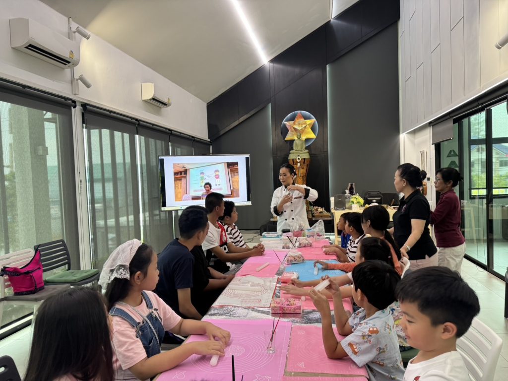 Mindfullness for kids class at the Innocent Perception meditation centre near Bangkok