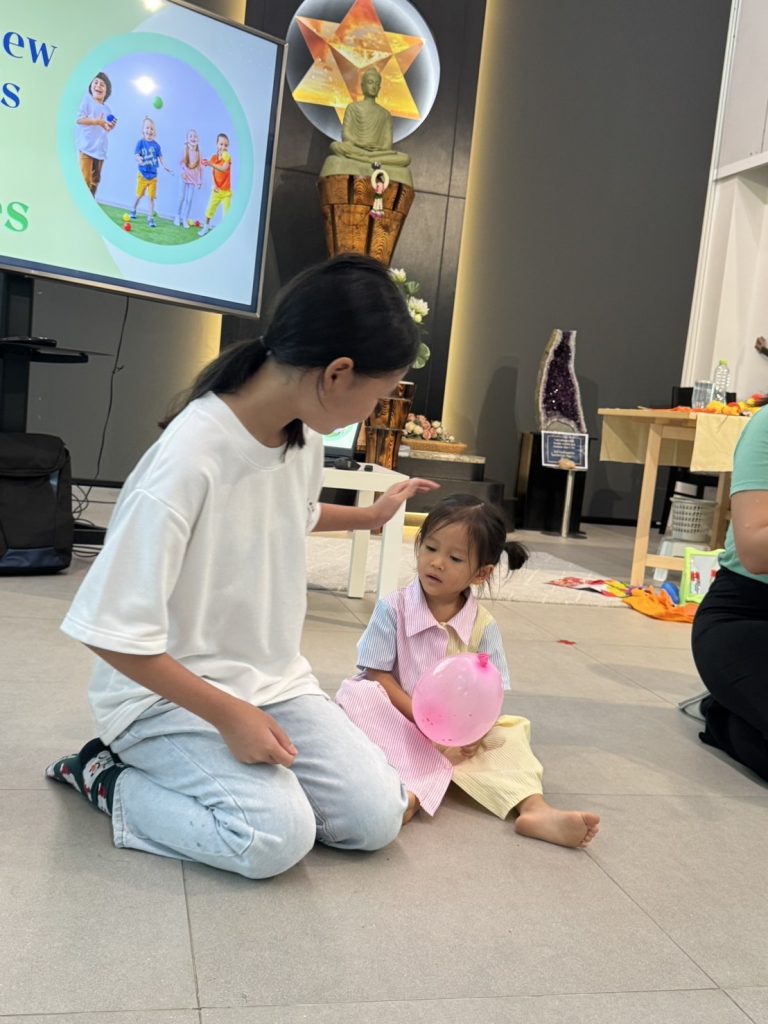 Mother and child play Dharma For Kids activities